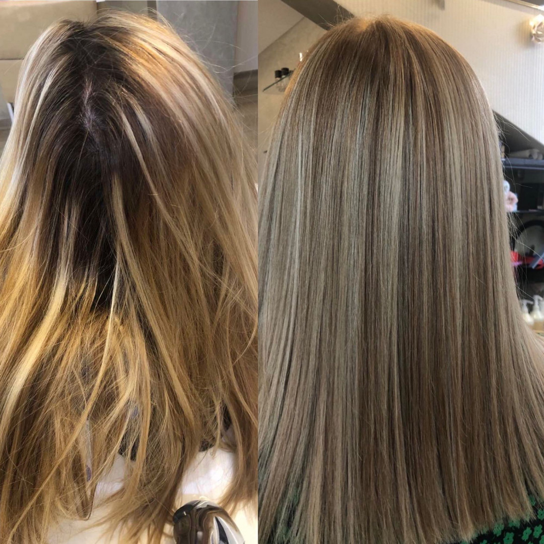 Bibi beauty centar #beograd Pramenovi Pramenovi na foliju u 1 / 2 boje / blanšem + olaplex+ preliv - duga kosa