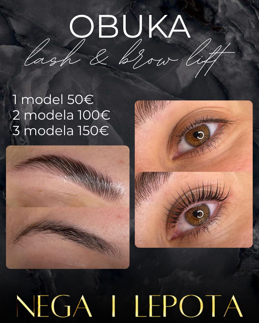 Nega i lepota NS 1 #novisad Obrve Edukacija - lash lift & brow lift - 3 modela