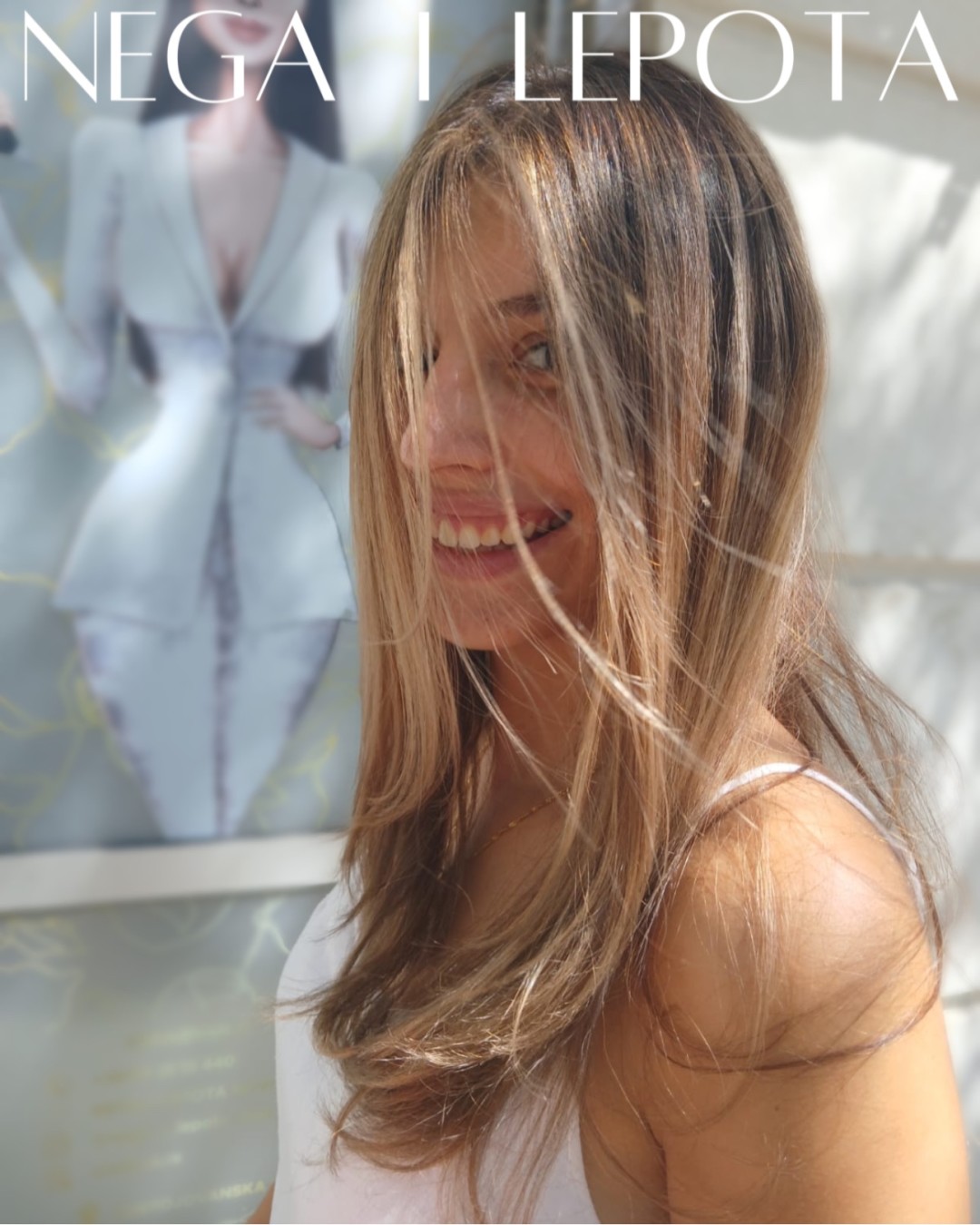 Nega i lepota NS 1 #novisad Pramenovi Balayage paket: pramenovi + preliv + šišanje + feniranje - do ramena / duga