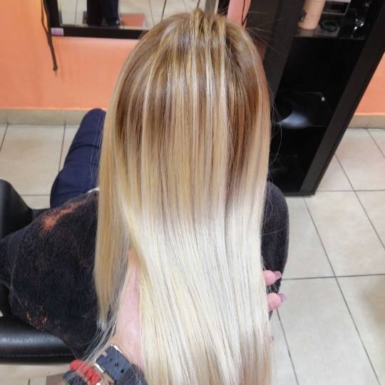 Hair Studio K1 #beograd Farbanje kose Posle Balayage + feniranje na ravno / lokne - sve dužine kose