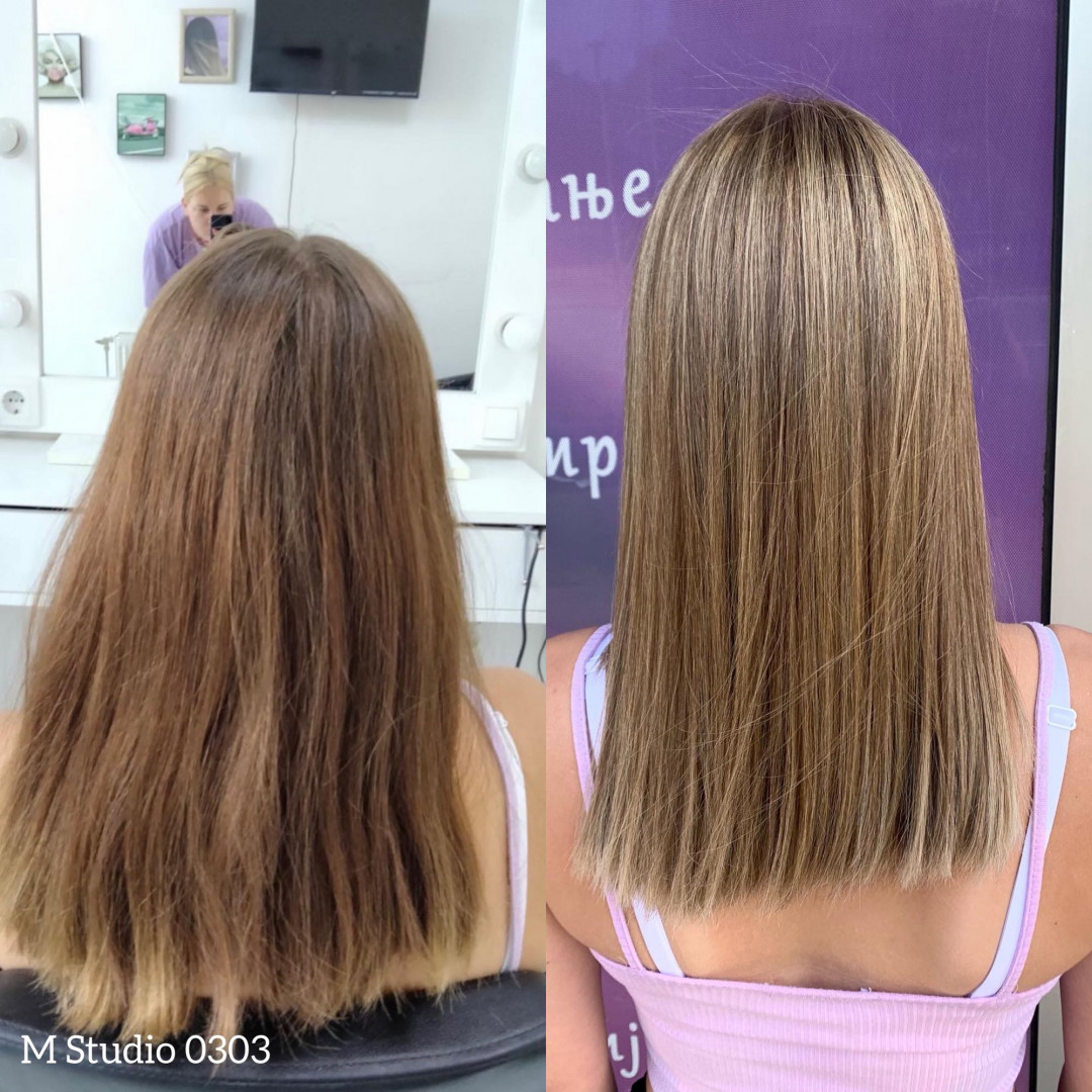 Pramenovi na foliju + preliv + feniranje na ravno / lokne - duga kosa - M Studio 0303, Novi Sad Pramenovi Frizerski saloni Pramenovi, Novi Sad, Sajmište, Detelinara, Banatić