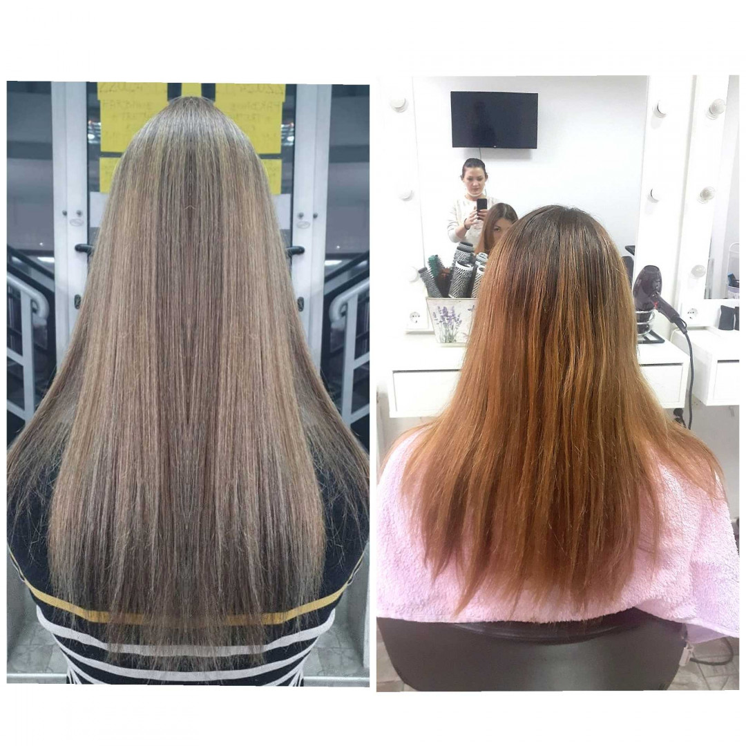 Pramenovi na foliju + preliv + feniranje na ravno / lokne - duga kosa - M Studio 0303, Novi Sad Pramenovi Frizerski saloni Pramenovi, Novi Sad, Sajmište, Detelinara, Banatić