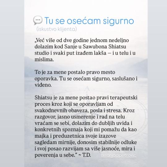 SAWUBONA Shiatsu Studio usluga