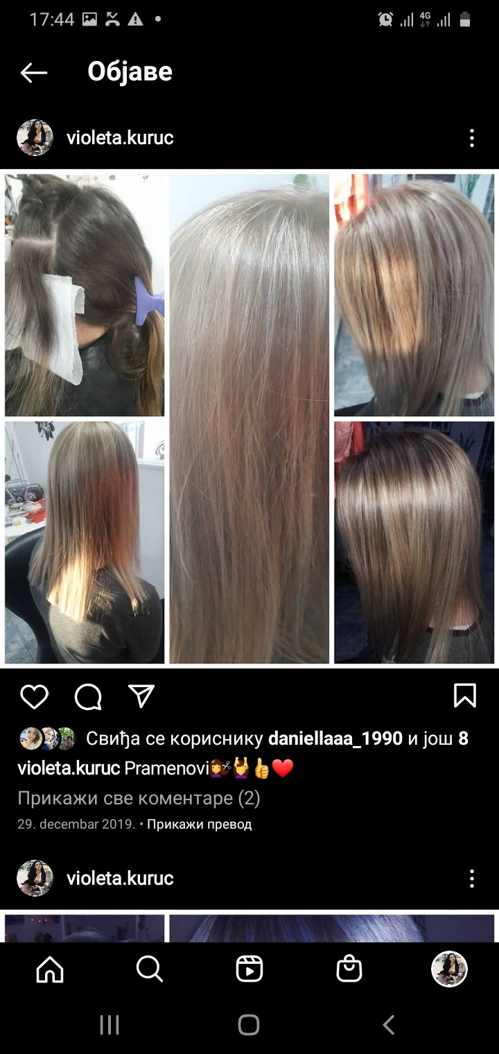 Dodir Lepote #novisad Pramenovi Pramenovi na foliju + preliv + šišanje + feniranje - duga kosa