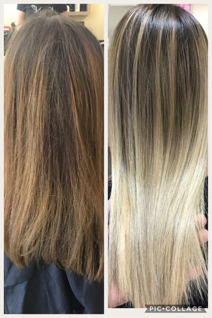 Nijansiranje cele dužine kose sa prelivom - polu duga kosa - Cecix, Beograd Ombre, sombre, balayage Frizerski saloni Ombre, sombre, balayage, Beograd, Voždovac