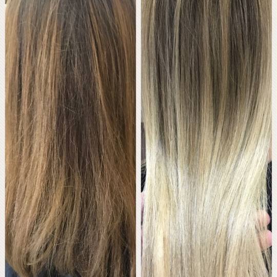 Cecix #beograd Ombre, sombre, balayage Nijansiranje cele dužine kose sa prelivom - polu duga kosa b