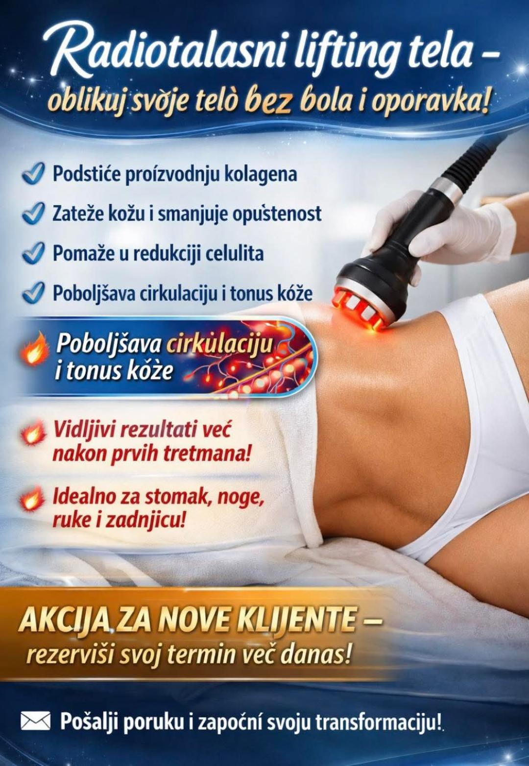 Radiotalasni lifting - gluteus - Astradas 2, Beograd Radiotalasni i ultrazvučni tretmani Telo Radiotalasni i ultrazvučni tretmani, Beograd, Novi Beograd blokovi, Belville, Savski kej