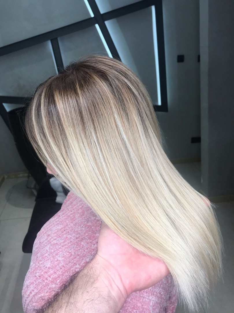 Grey 2 #beograd Ombre, sombre, balayage Balayage + preliv + feniranje + dodatak olaplex - duga kosa