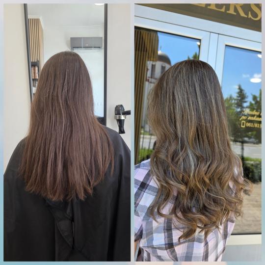Tesoro Capelli #novisad Pramenovi Pramenovi na foliju + preliv + feniranje - kosa srednje dužine