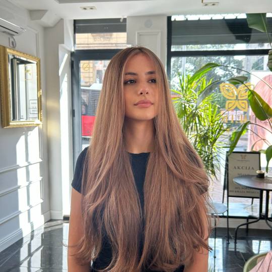 Esthetique Privé #beograd Ombre, sombre, balayage Balayage + Preliv +Feniranje + Šišanje +Black C