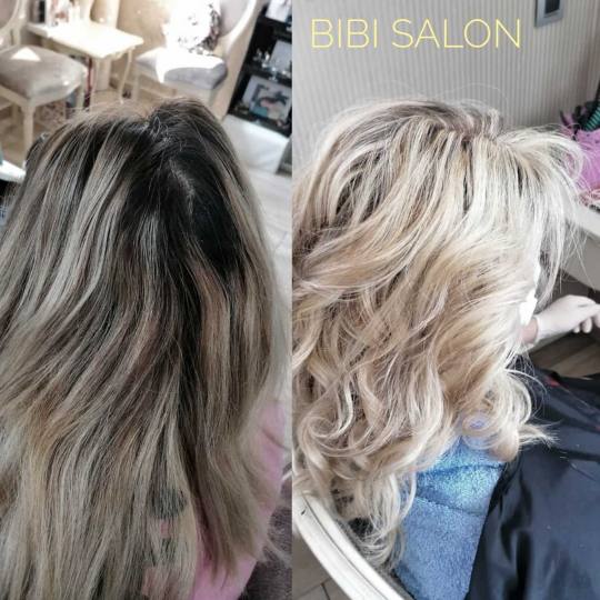 Bibi beauty centar #beograd Pramenovi Pramenovi na foliju u 1 / 2 boje / blanšem + preliv - kosa sr