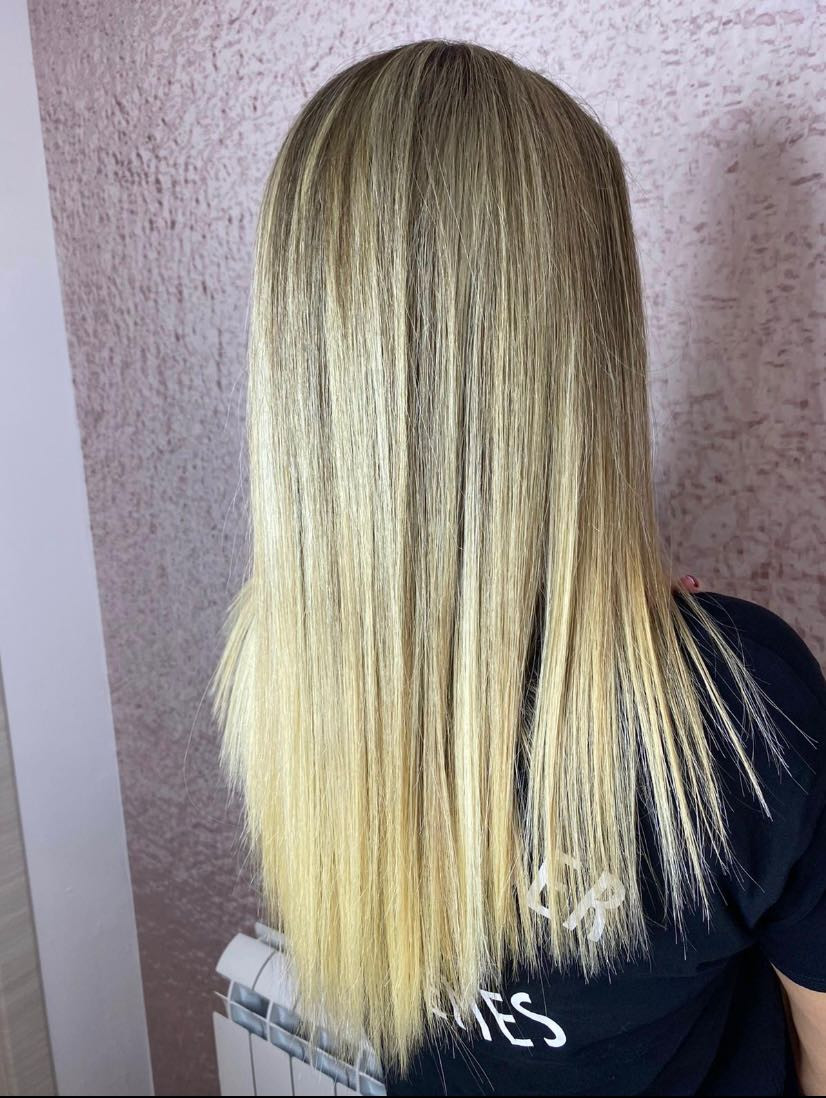 Bellagio beauty center #beograd Pramenovi Pramenovi na foliju jedna / više boja  + preliv - duga kosa