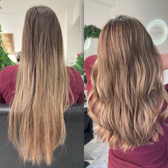 Atelje Glossy Hair #beograd Keratinski tretmani Pramenovi / balayage + Glossy tretman + feniranje - 