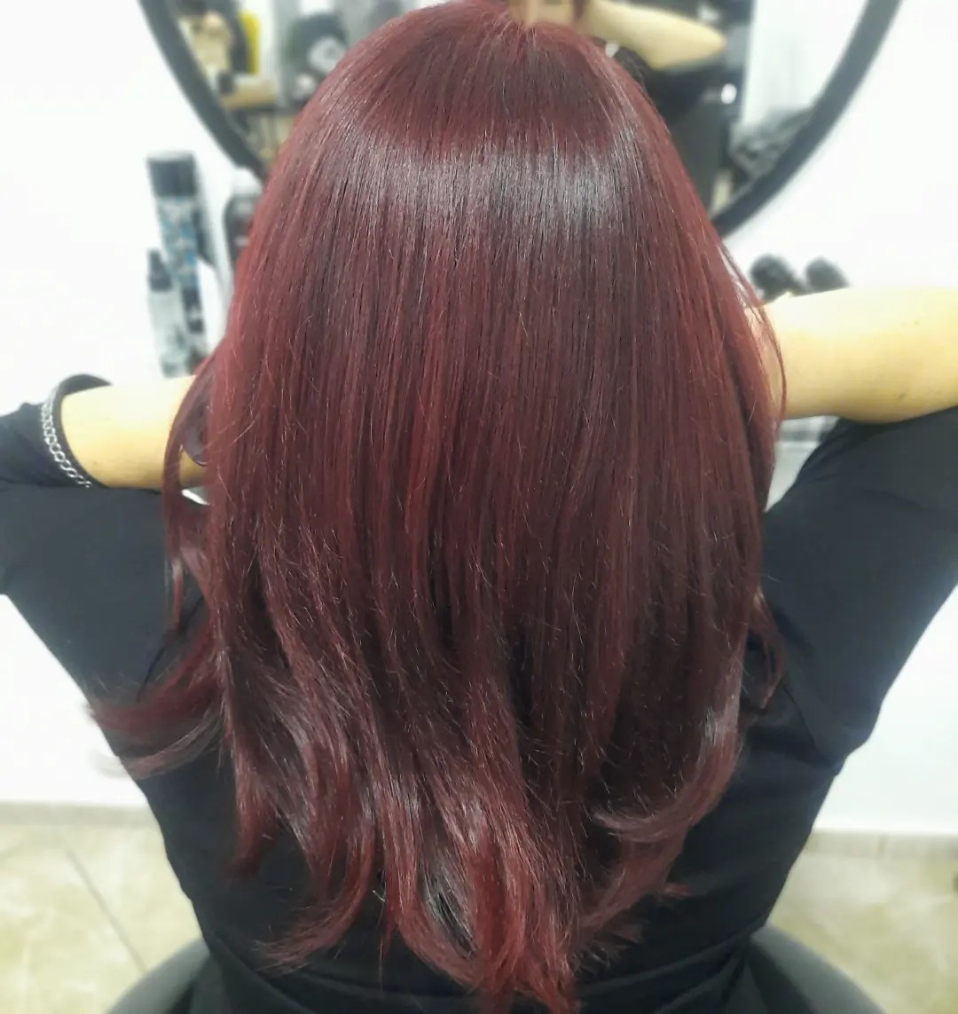 Hair studio mii #beograd Farbanje kose Farbanje cele dužine - kosa srednje dužine