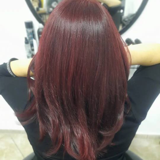 Hair studio mii #beograd Farbanje kose Farbanje cele dužine - kosa srednje dužine