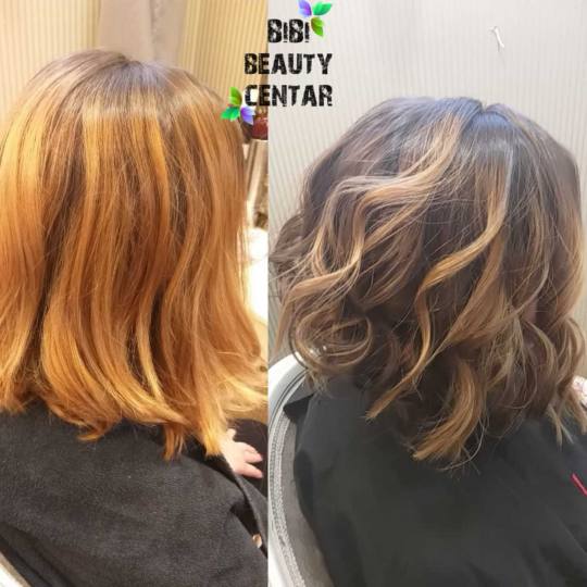 Bibi beauty centar #beograd Pramenovi Pramenovi na foliju u 1 / 2 boje / blanšem + preliv - kosa sr