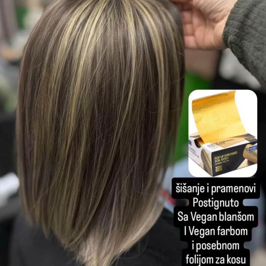 Vegan Darija hair delux #beograd Pramenovi Pramenovi na foliju - kosa do ramena