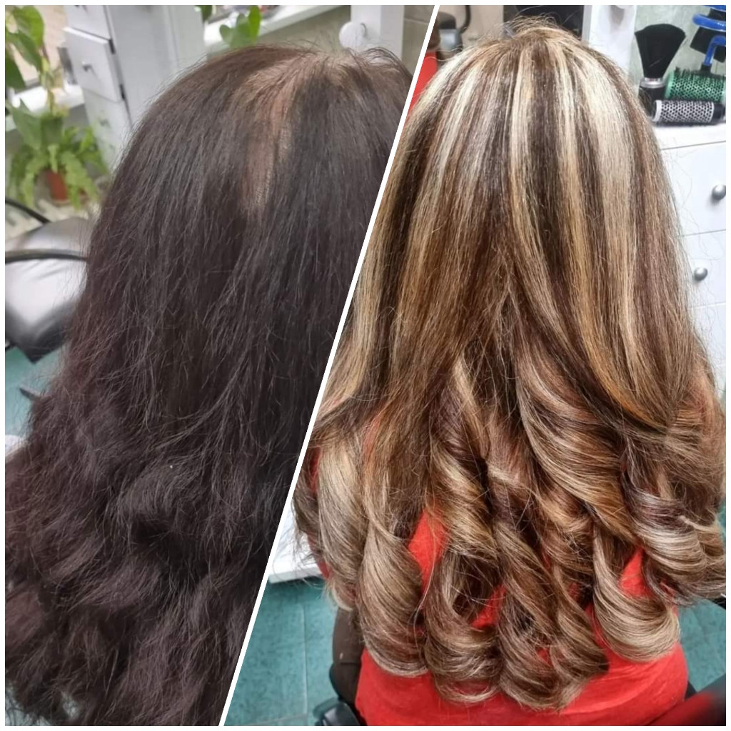 Korekcija-skidanje boje i novo farbanje + feniranje - Candy S, Novi Sad Nega i ojačavanje kose Frizerski saloni Nega i ojačavanje kose, Novi Sad, Sajmište, Detelinara, Banatić