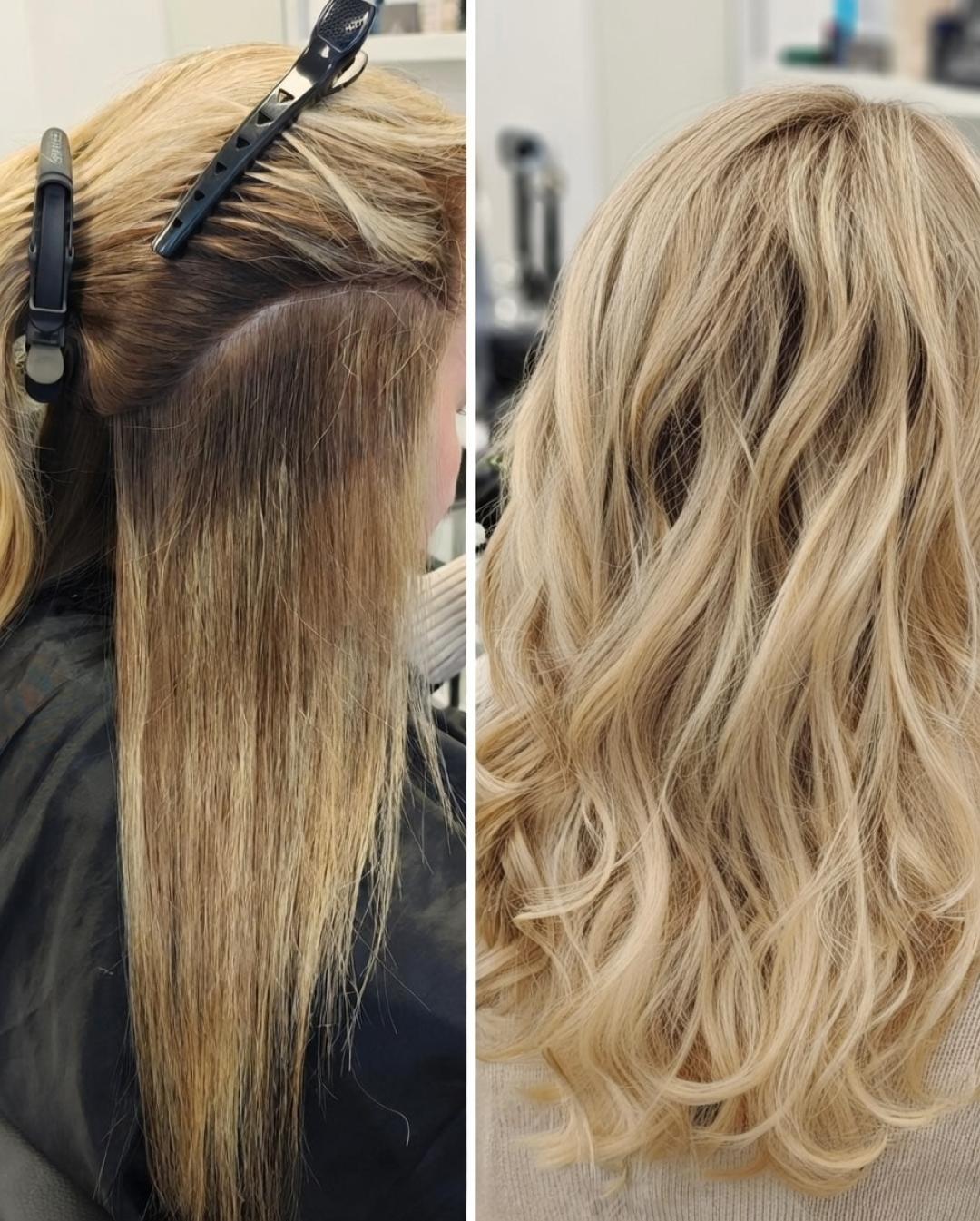 Kotenkova Studio & Education #beograd Pramenovi Blond tehnike cele dužine - kosa srednje dužine