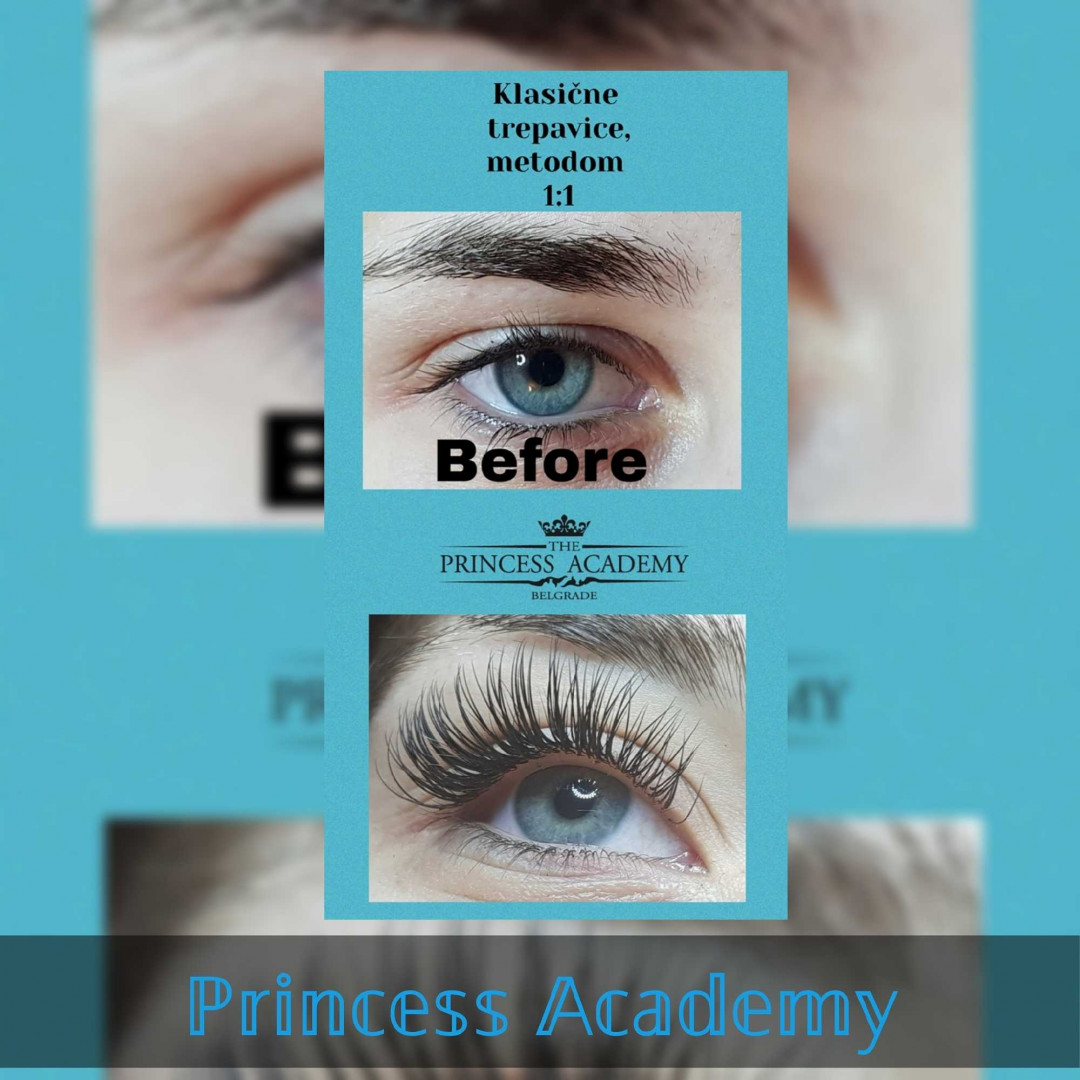 The Princess Academy #beograd Nadogradnja trepavica Nadogradnja svilenih trepavica - 1 na 1