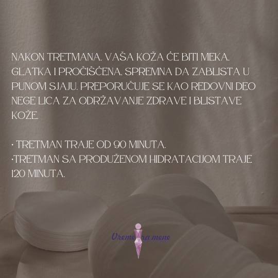 Vreme za mene #novisad Tretman lica Higijenski tretman lica + Oxygen tretman gratis