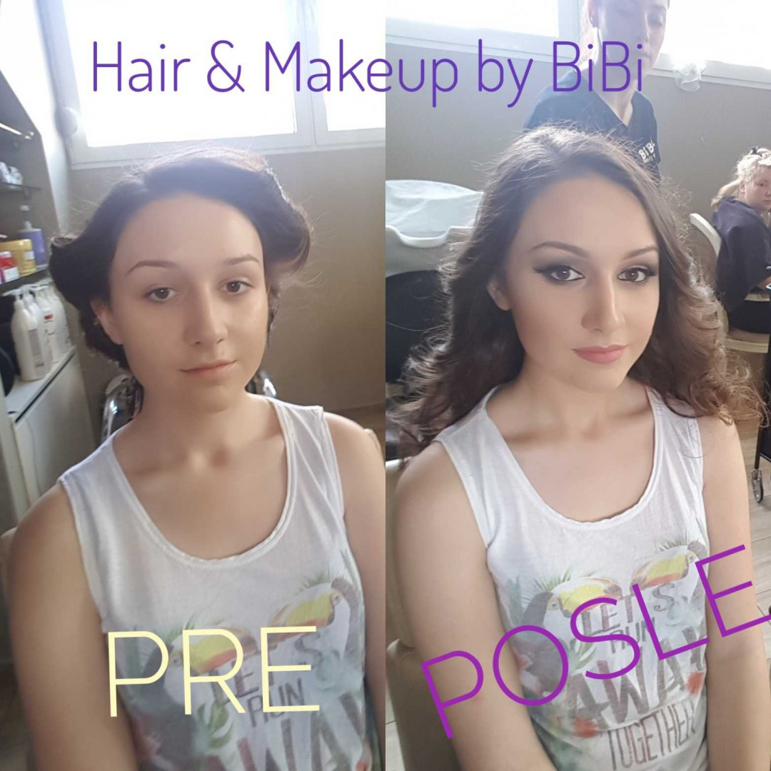 Bibi beauty centar #beograd Make-up / šminkanje Profesionalno šminkanje + veštačke trepavice + svečana frizura