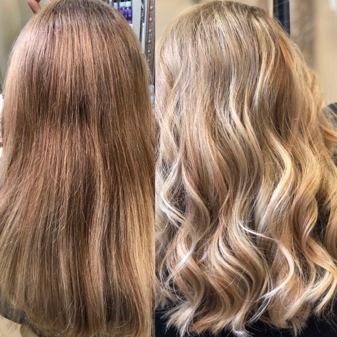 Bibi beauty centar #beograd Pramenovi Pramenovi na foliju u 1 / 2 boje / blanšem + olaplex+ preliv - duga kosa