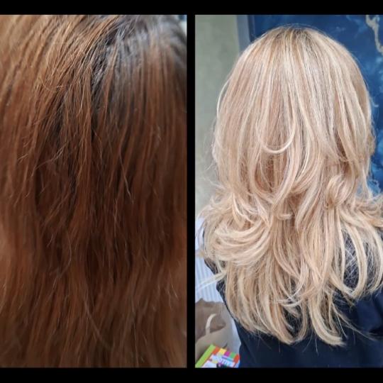 Beauty style hair J&D #novisad Pramenovi Pramenovi na foliju + preliv + feniranje - duga kosa