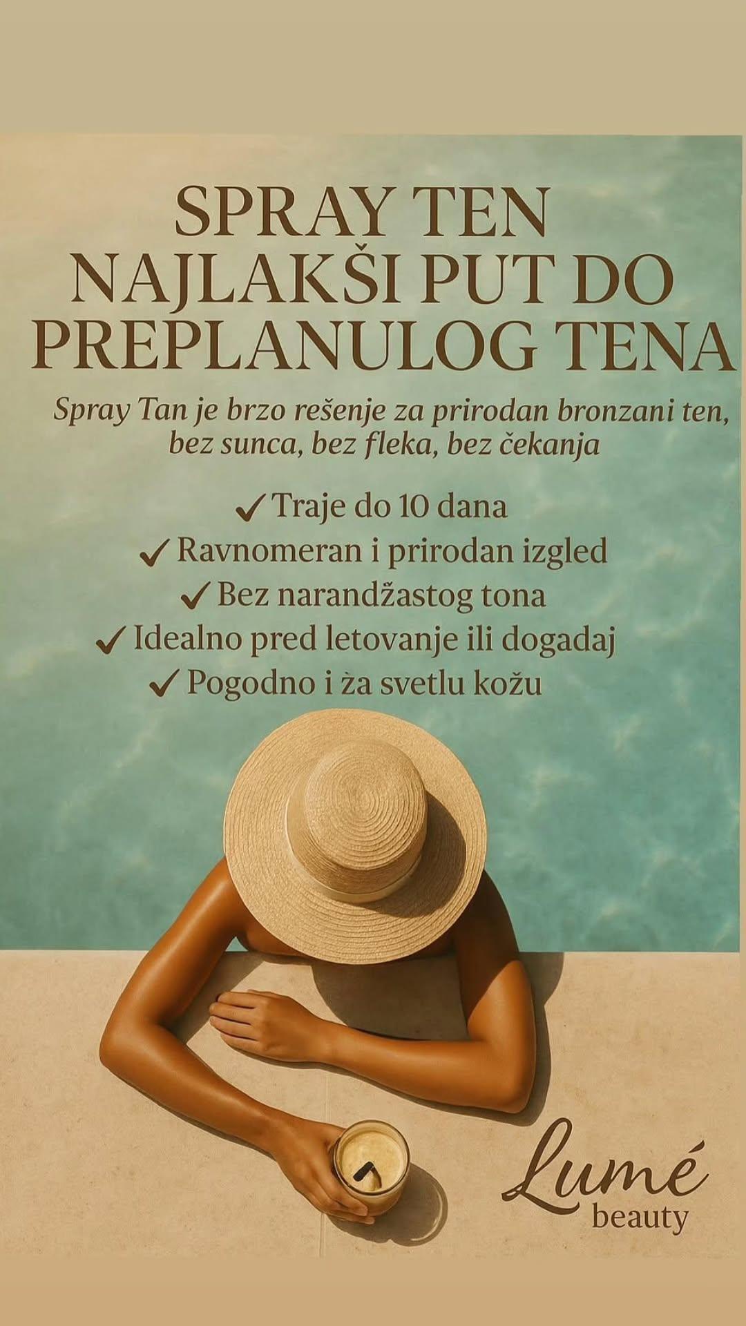 Lume Beauty #beograd Air brush potamnjivanje kože Sprej ten samopotamnjivanje - celo telo
