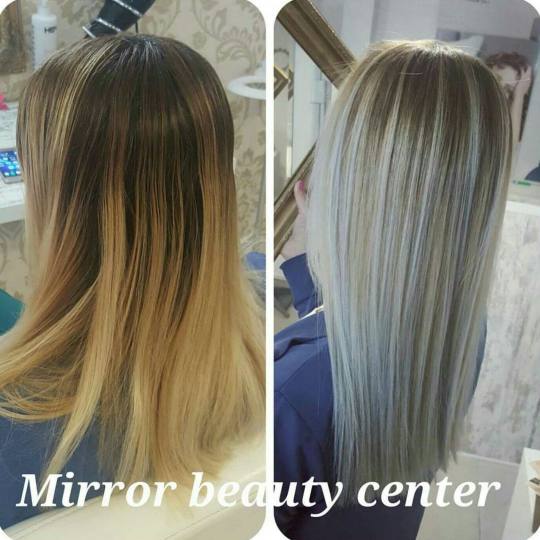Mirror Beauty Centar #beograd Ombre, sombre, balayage pre&posle Balayage color + sealplex + šišanj