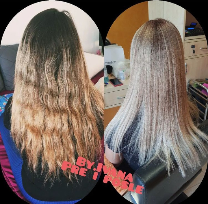 Be Betty #novisad Ombre, sombre, balayage Balayage + farbanje u 2 boje + feniranje - duga kosa