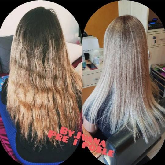 Be Betty #novisad Ombre, sombre, balayage Balayage + farbanje u 2 boje + feniranje - duga kosa Na sl
