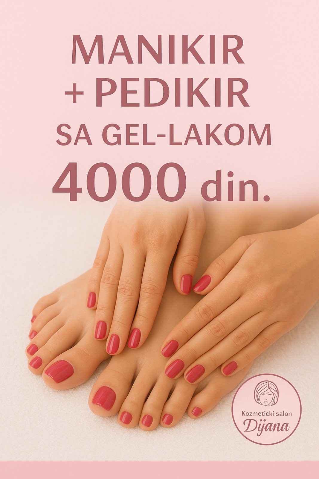 Manikir + pedikir + gel lak - Dijana, Beograd Manikir Nokti Manikir, Beograd, Zvezdara